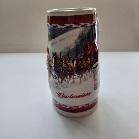 Budweiser Clydesdale Beer Stein Collectible Mugs Holiday Horses Bar Drinkware - Picture 3 of 13